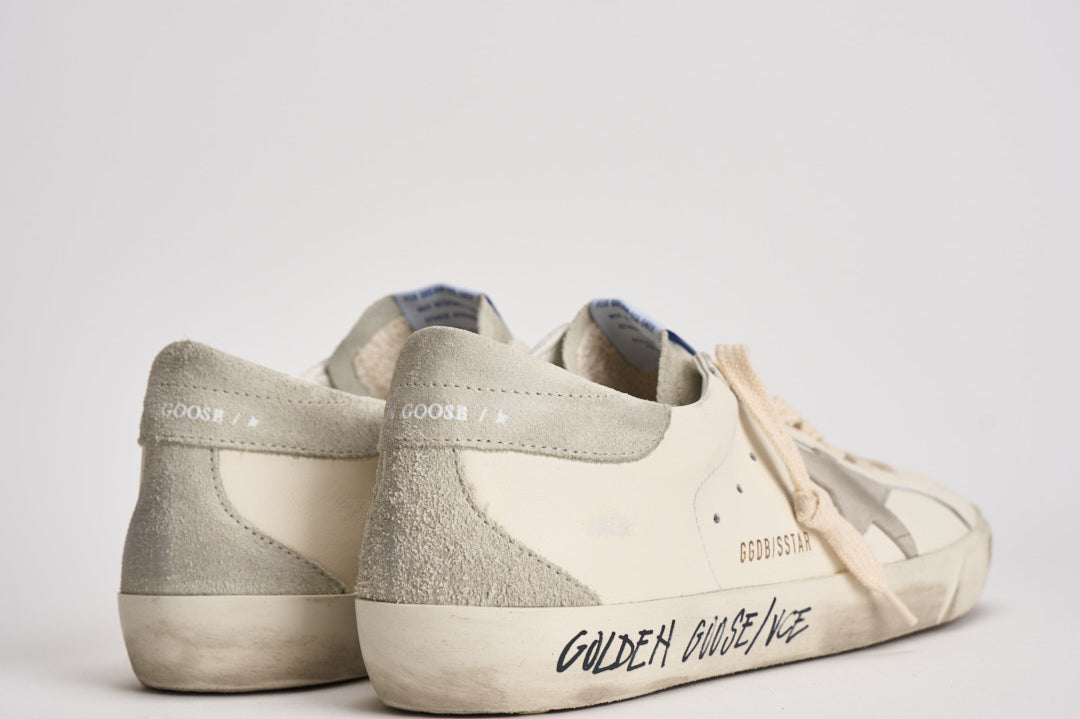 Sneakers uomo Super star bianca e grigia GMF00102 F00535911166 GOLDEN GOOSE 