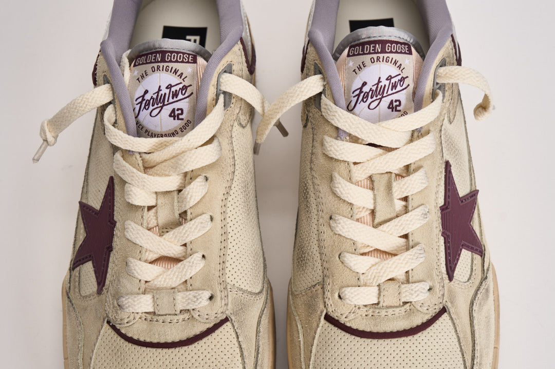 Sneakers uomo Forty2 crema e viola GMF00630 F00795815484 GOLDEN GOOSE 