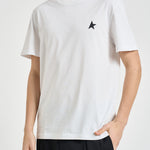 T-shirt uomo girocollo bianca con stella nera GMP01220 P00059310364 GOLDEN GOOSE 
