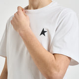 T-shirt uomo girocollo bianca con stella nera GMP01220 P00059310364 GOLDEN GOOSE 