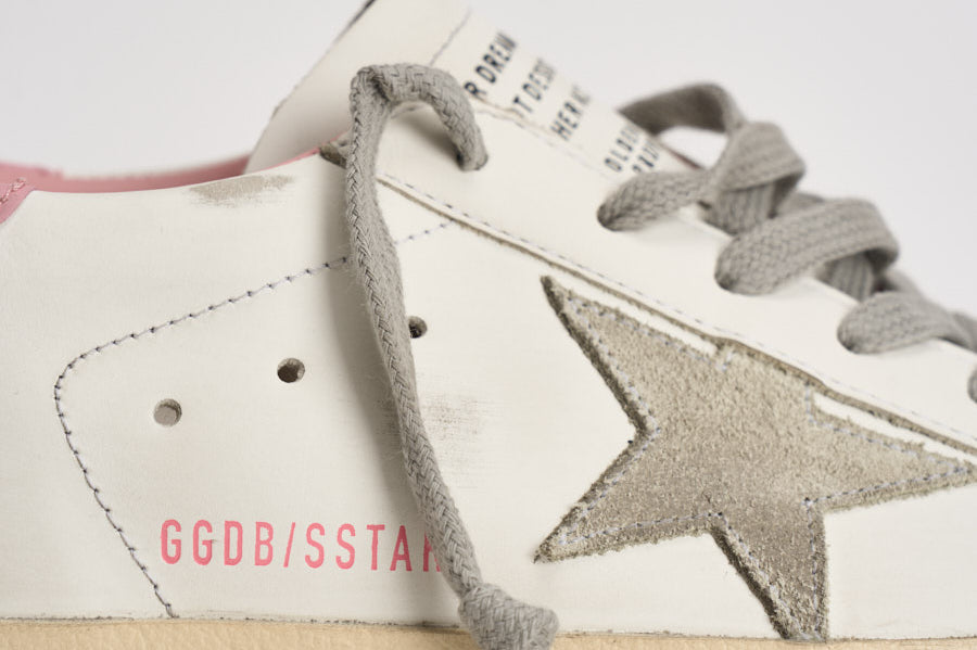 Sneakers donna Super-Star bianche e rosa GWF00102 F00256910914 GOLDEN GOOSE 
