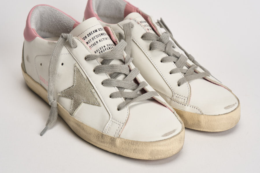 Sneakers donna Super-Star bianche e rosa GWF00102 F00256910914 GOLDEN GOOSE 