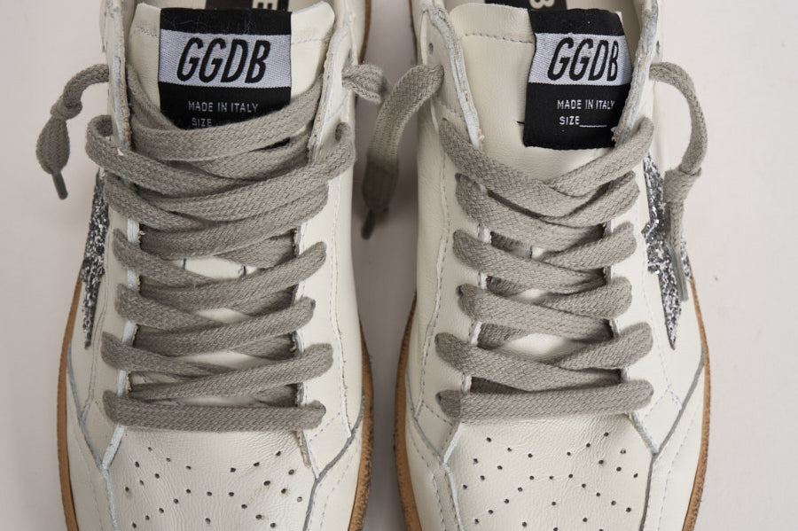 Sneakers donna Ball Star bianca e silver GWF00117 F00377311325 GOLDEN GOOSE 