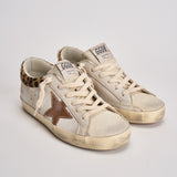 Sneakers donna Super-Star bianca e cavallino leopardato GWF01042 F00816783260 GOLDEN GOOSE 