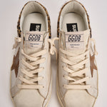 Sneakers donna Super-Star bianca e cavallino leopardato GWF01042 F00816783260 GOLDEN GOOSE 