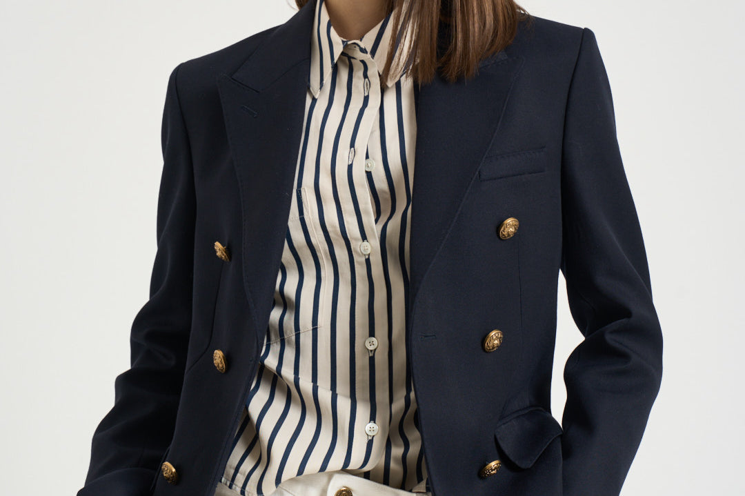 Blazer donna doppiopetto blu notte GWP00829 P00061950486 GOLDEN GOOSE 
