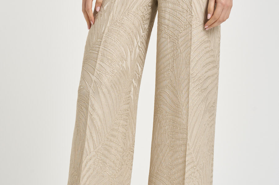 Pantalone donna a palazzo dorato con ricami 173874 D9488403 INCOTEX 