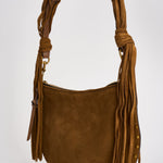 Borsa Oskan Soft Zip Franges in suede cammello BF0066FG D2C17MCOGNAC ISABEL MARANT 