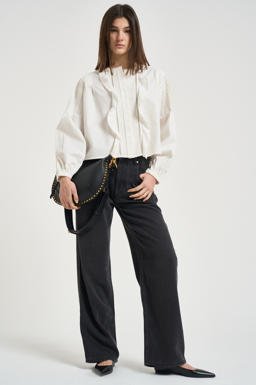Blusa donna bianca con pizzo CH0308FA D1I02I20WH ISABEL MARANT 