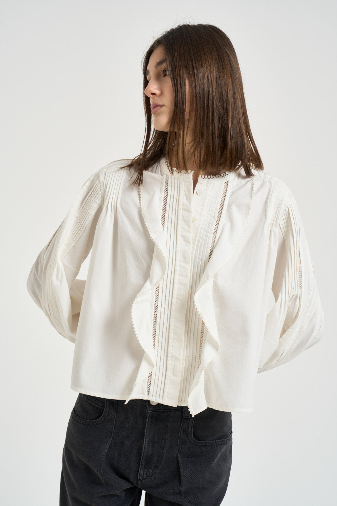 Blusa donna bianca con pizzo CH0308FA D1I02I20WH ISABEL MARANT 
