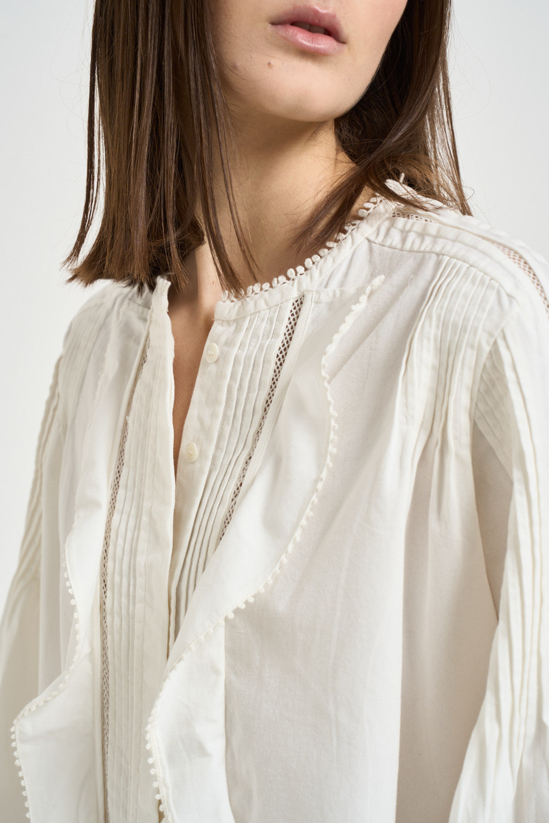Blusa donna bianca con pizzo CH0308FA D1I02I20WH ISABEL MARANT 