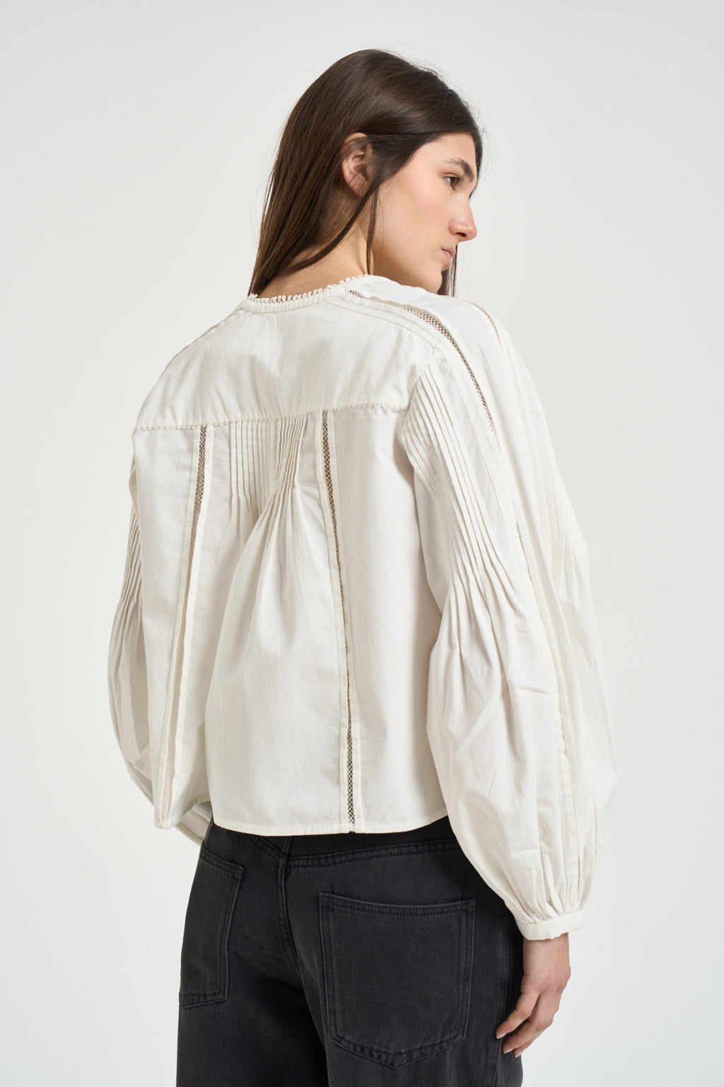 Blusa donna bianca con pizzo CH0308FA D1I02I20WH ISABEL MARANT 