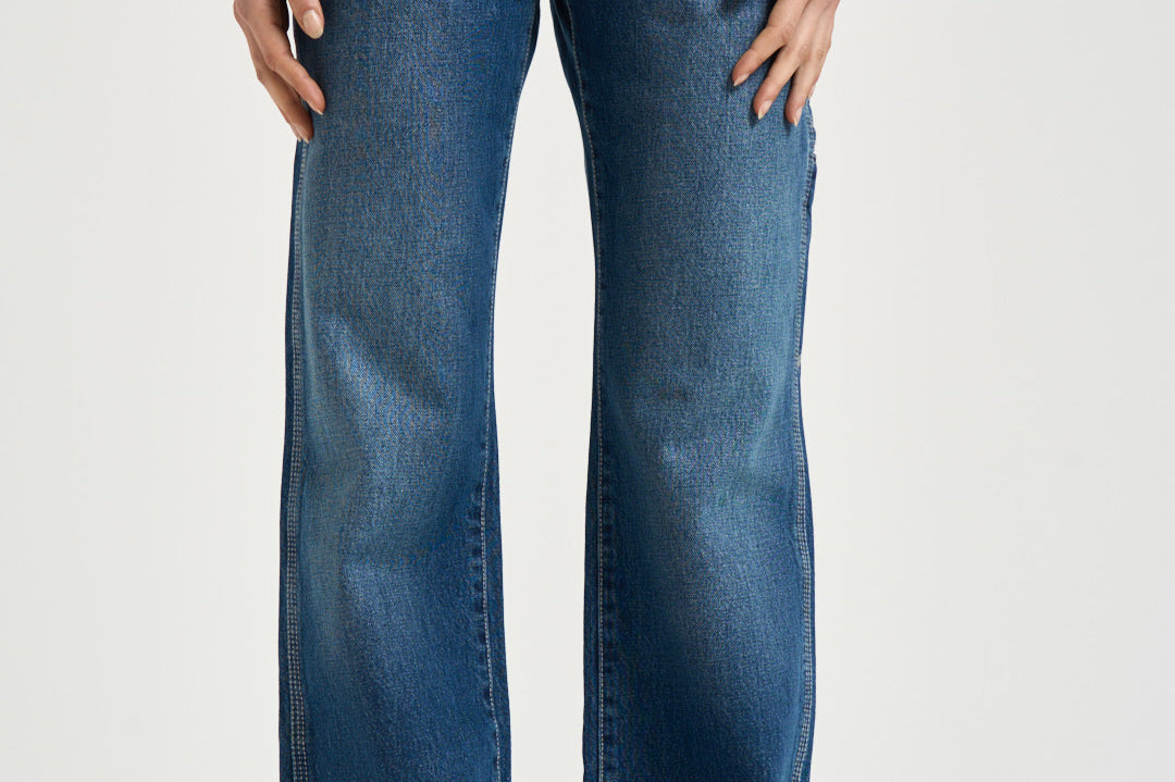 Jeans donna Jeyda in denim blu medio PA0625FA D1H01I30BU ISABEL MARANT 