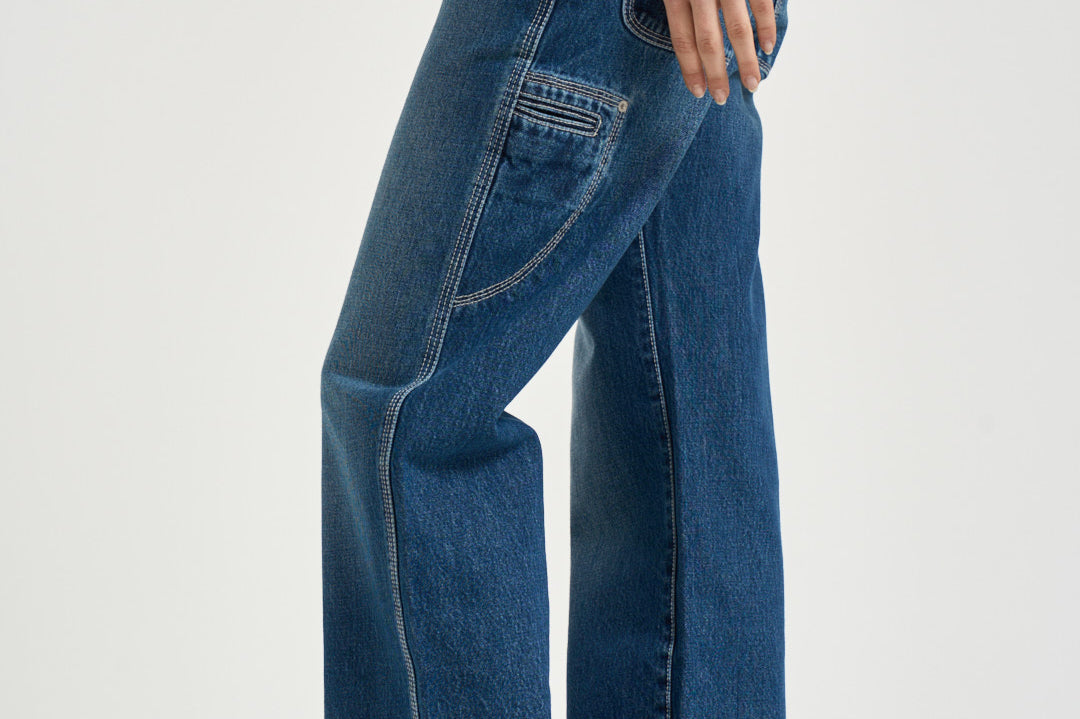 Jeans donna Jeyda in denim blu medio PA0625FA D1H01I30BU ISABEL MARANT 