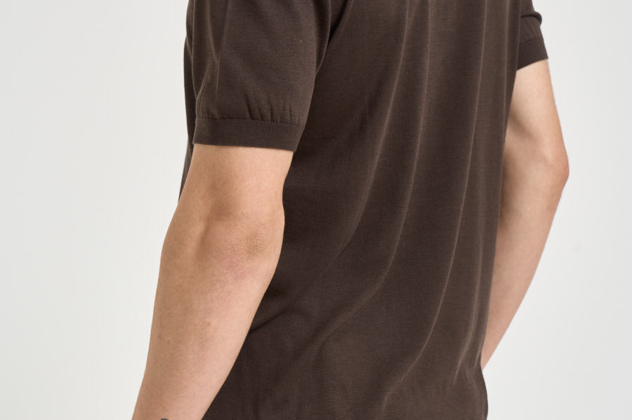 Polo uomo in maglia marrone 300426 170 KANGRA 
