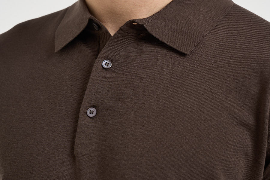 Polo uomo in maglia marrone 300426 170 KANGRA 