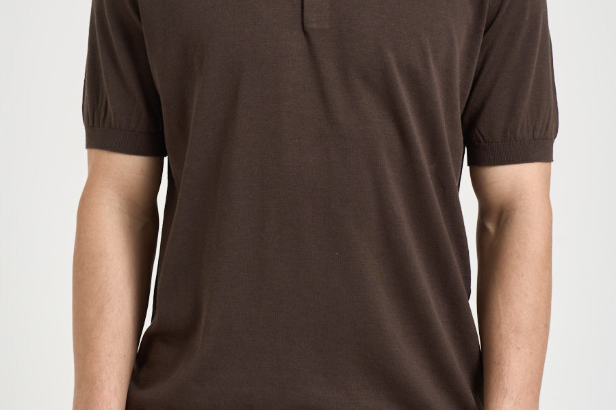 Polo uomo in maglia marrone 300426 170 KANGRA 