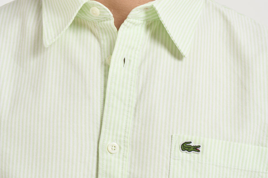 Camicia uomo a righe verde e bianca CH5625 3IG LACOSTE 
