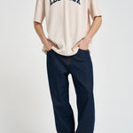 T-shirt uomo in tessuto traforato panna 1001449 EGGNOGWHITE LES DEUX 