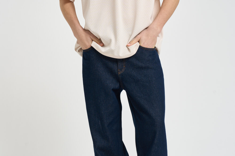 T-shirt uomo in tessuto traforato panna 1001449 EGGNOGWHITE LES DEUX 