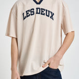 T-shirt uomo in tessuto traforato panna 1001449 EGGNOGWHITE LES DEUX 