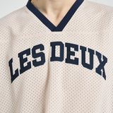 T-shirt uomo in tessuto traforato panna 1001449 EGGNOGWHITE LES DEUX 