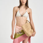 Bikini donna bianco con anello centrale marrone R46XH SHELLWHITER46 MANEBI' 