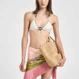 Bikini donna bianco con anello centrale marrone R46XH SHELLWHITER46 MANEBI' 