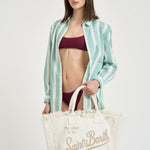 Camicia donna a righe acqua marina BRIG001 5317 MC2 SAINT BARTH 