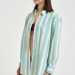 Camicia donna a righe acqua marina BRIG001 5317 MC2 SAINT BARTH 