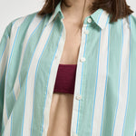 Camicia donna a righe acqua marina BRIG001 5317 MC2 SAINT BARTH 