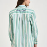 Camicia donna a righe acqua marina BRIG001 5317 MC2 SAINT BARTH 