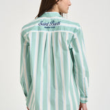 Camicia donna a righe acqua marina BRIG001 5317 MC2 SAINT BARTH 