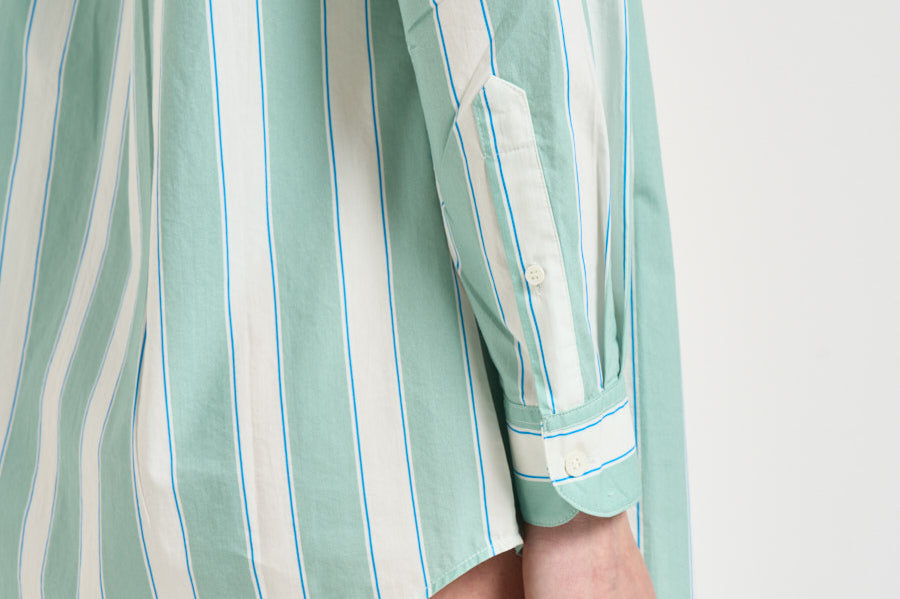 Camicia donna a righe acqua marina BRIG001 5317 MC2 SAINT BARTH 