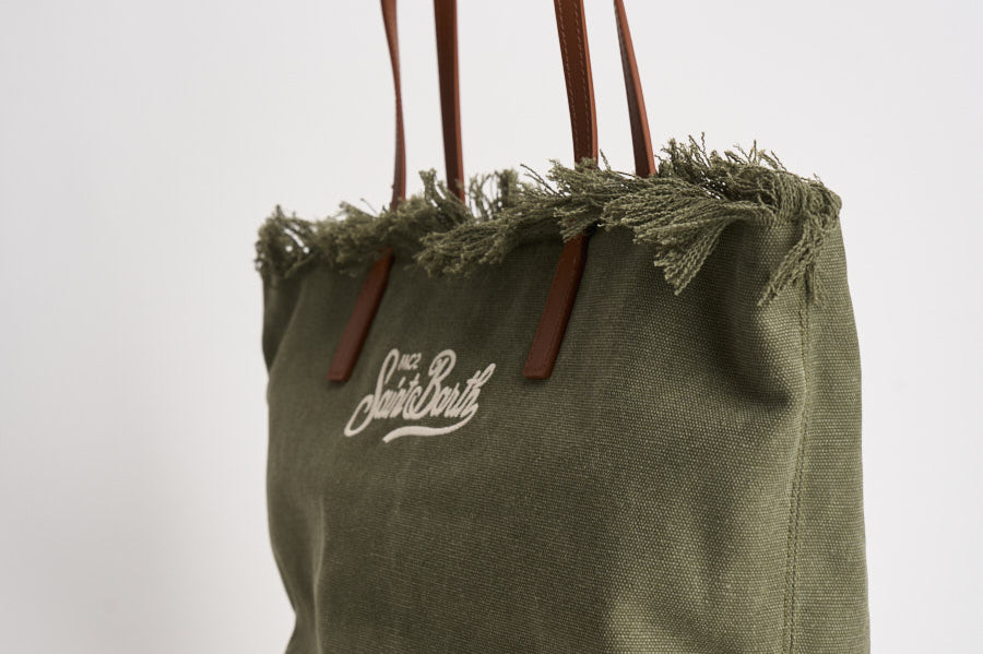 Borsa donna City in canvas verde CBF0001 CANVAS52 MC2 SAINT BARTH 