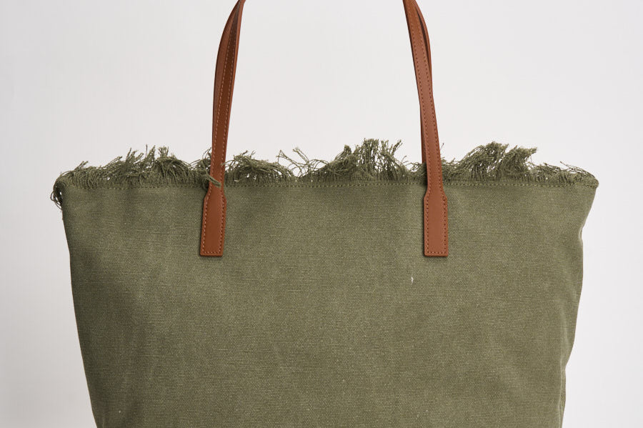 Borsa donna City in canvas verde CBF0001 CANVAS52 MC2 SAINT BARTH 