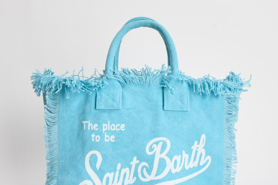 Borsa donna Colette con frange celeste COLETTE 00165L MC2 SAINT BARTH 