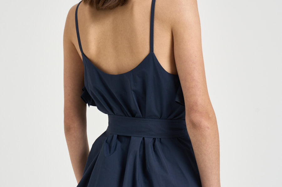 Blusa donna con balze blu D313354 CANYOX26012 P.a.r.o.s.h. 