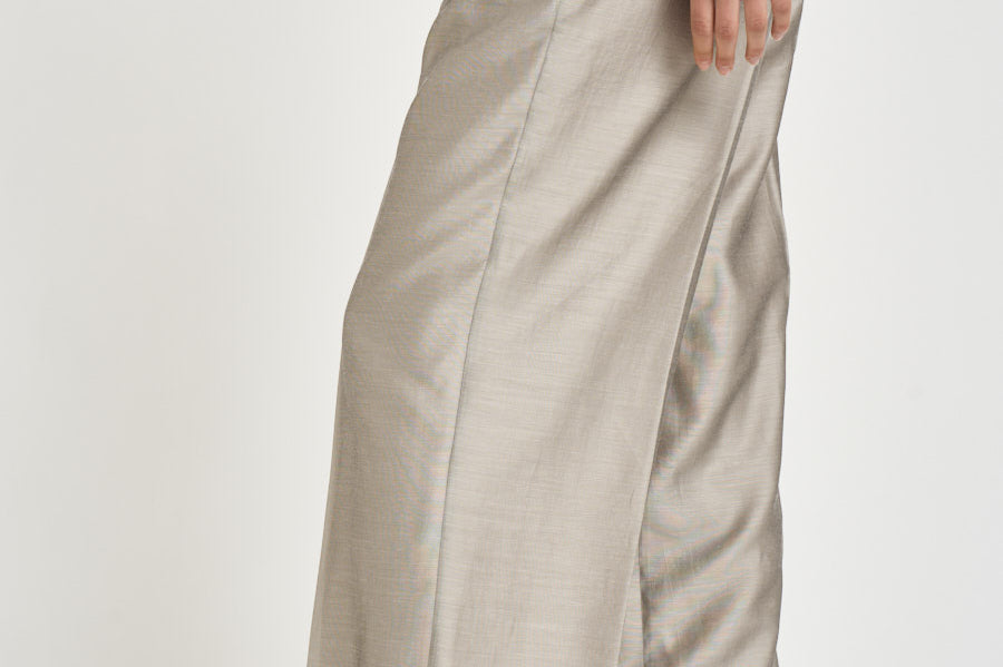 Pantalone donna palazzo in organza grigio E04452D 970 PESERICO 