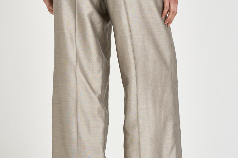 Pantalone donna palazzo in organza grigio E04452D 970 PESERICO 