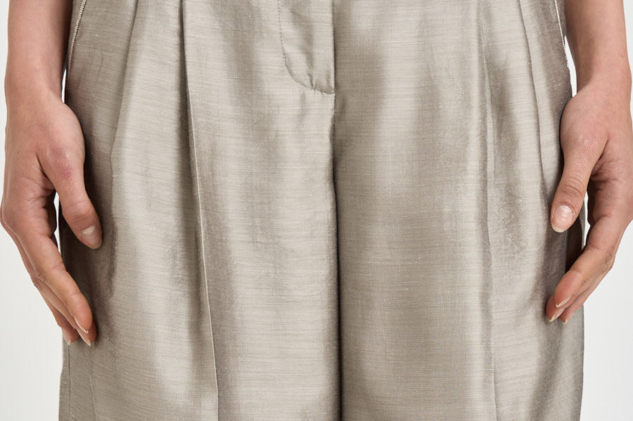 Pantalone donna palazzo in organza grigio E04452D 970 PESERICO 