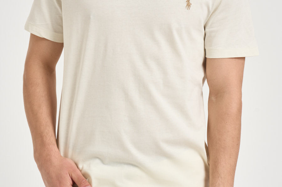T-shirt uomo girocollo panna 710671438 350 RALPH LAUREN 