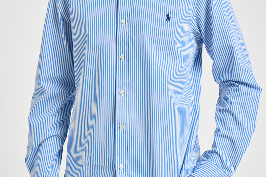 Camicia uomo a righe celeste 710929344 001 RALPH LAUREN 
