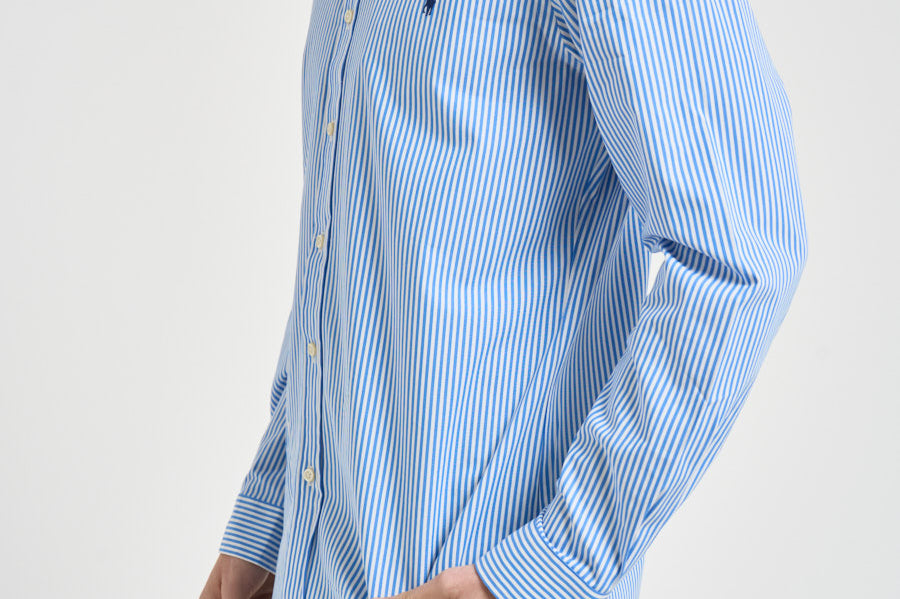 Camicia uomo a righe celeste 710929344 001 RALPH LAUREN 