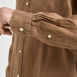 Camicia uomo in lino marrone 710966294 505 RALPH LAUREN 