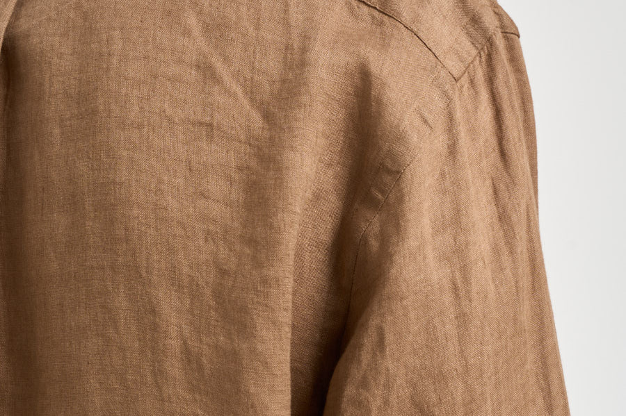Camicia uomo in lino marrone 710966294 505 RALPH LAUREN 