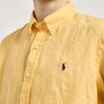 Camicia uomo in lino gialla 710966294 515 RALPH LAUREN 