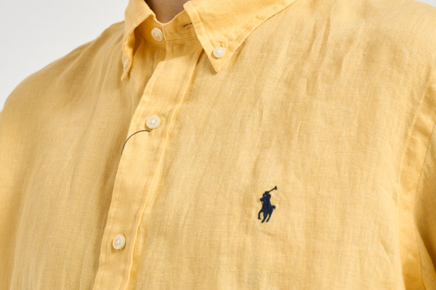 Camicia uomo in lino gialla 710966294 515 RALPH LAUREN 