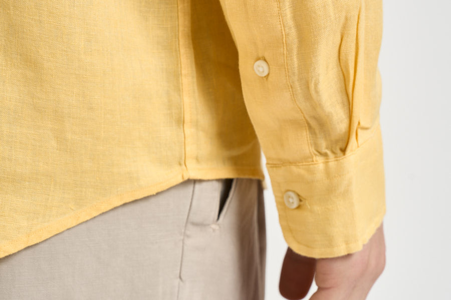 Camicia uomo in lino gialla 710966294 515 RALPH LAUREN 