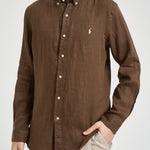 Camicia uomo in lino marrone 710968915 500 RALPH LAUREN 